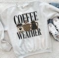 Coffee Weather Leopard Icons Shirt or Sweatshirt, DTG Printed